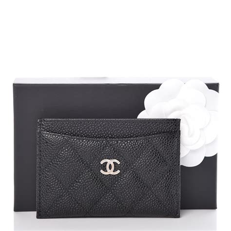 chanel slg prices 2017|Chanel black caviar card holder.